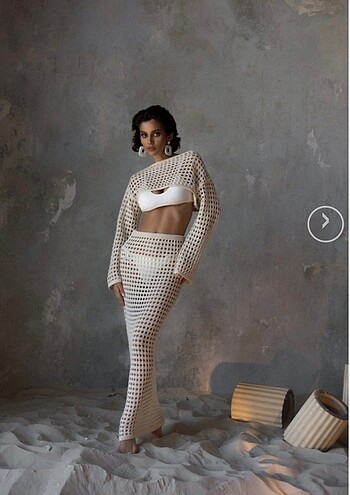 Mai studios bej beachwear takım