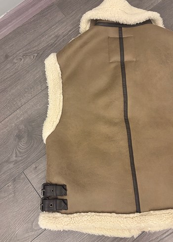 s Beden kahverengi Renk Zara Kahverengi Kürklü Deri Kadın Yelek