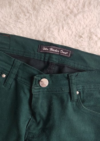 m Beden yeşil skiny Pantolon