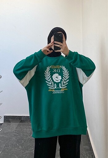 Trendyol & Milla TrendyolMan XL yeşil oversize sweatshirt