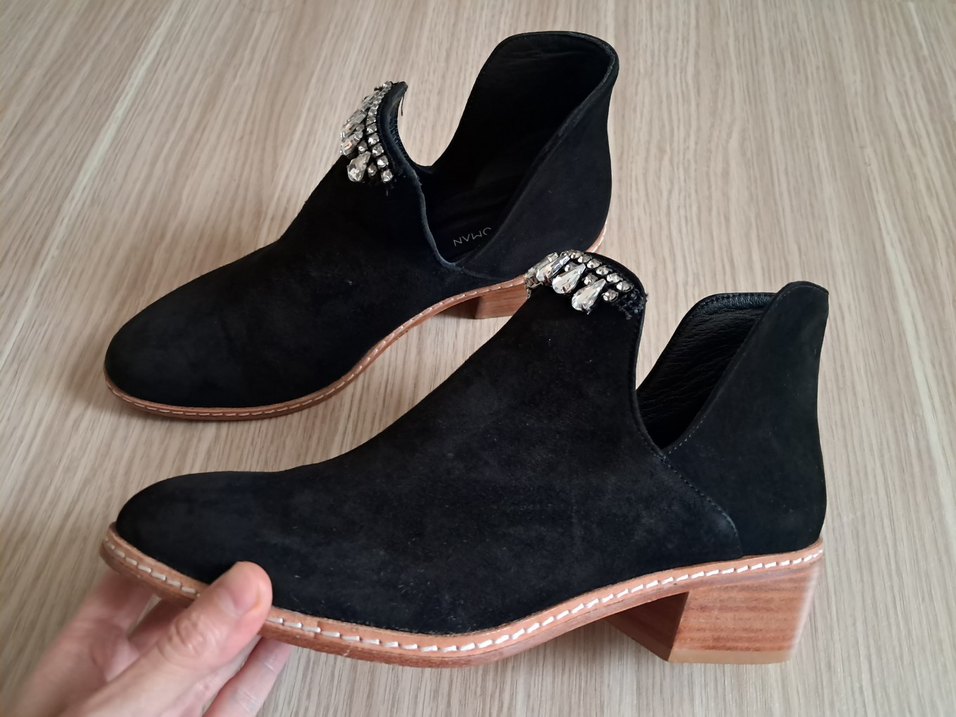Siyah Süet Taşlı Kadın Bot - Görsel 2