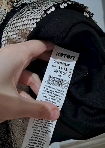 Siyah Beyaz Payetli Midi Etek - Görsel 3