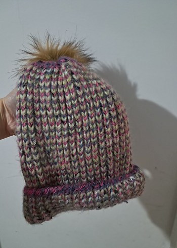 Çok Renkli Örgü Kadın Bere - Görsel 3