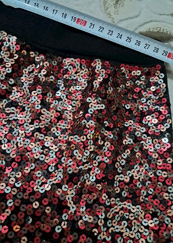 Parlak Payetli Kemerli Mini Etek - Görsel 6