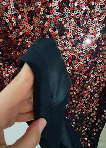 Parlak Payetli Kemerli Mini Etek - Görsel 4