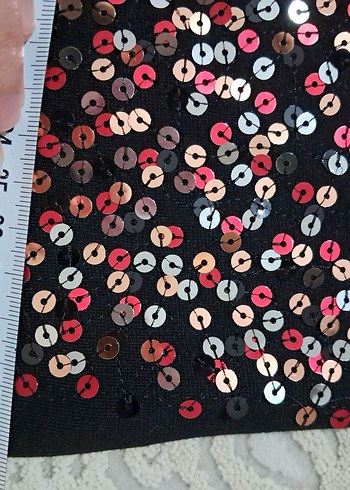 Parlak Payetli Kemerli Mini Etek - Görsel 8