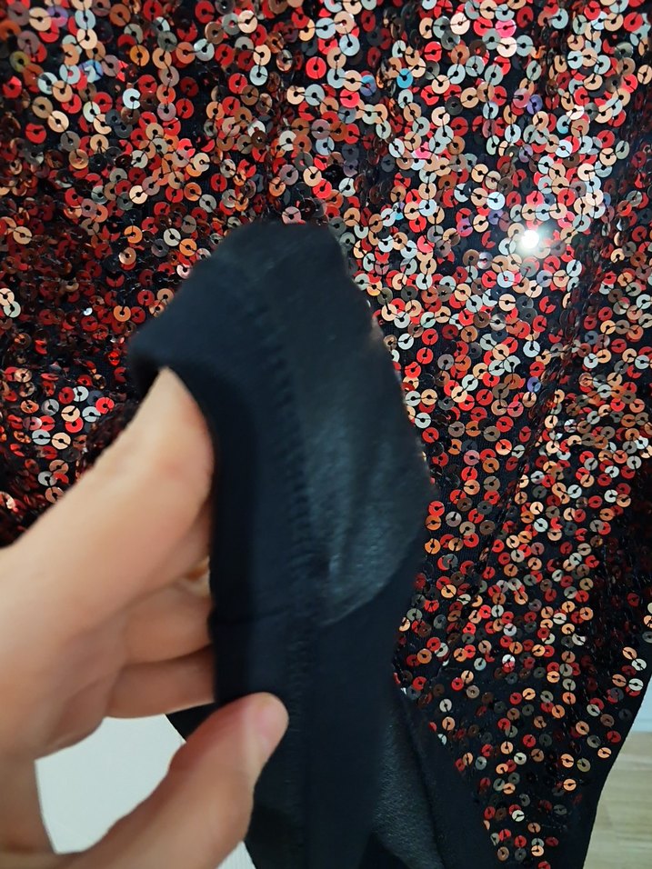 Parlak Payetli Kemerli Mini Etek - Görsel 4