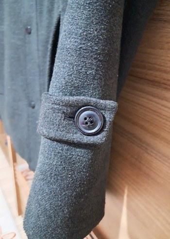 Gri Midi Boy Düğmeli Erkek Kaban - Görsel 9