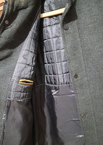 Gri Midi Boy Düğmeli Erkek Kaban - Görsel 5