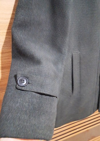 Gri Midi Boy Düğmeli Erkek Kaban - Görsel 4