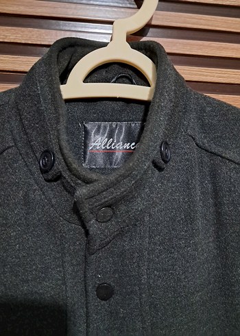 Gri Midi Boy Düğmeli Erkek Kaban - Görsel 8