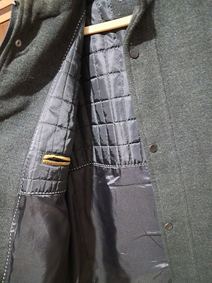 Gri Midi Boy Düğmeli Erkek Kaban - Görsel 5