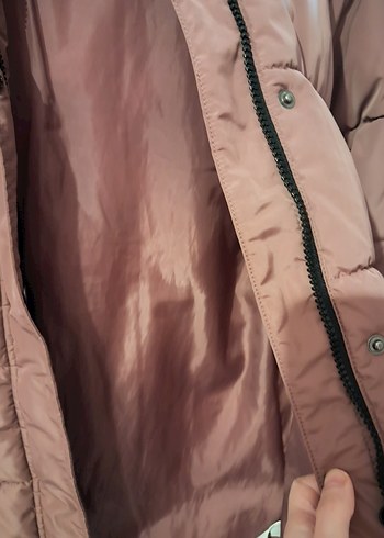 Düğmeli Uzun Kahverengi Kadın Kışlık Mont - Görsel 6