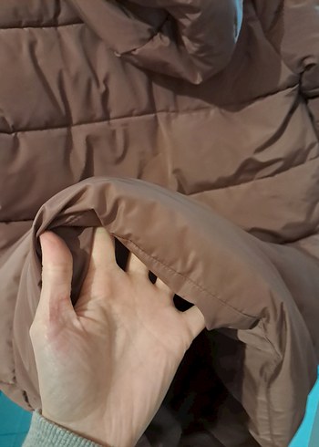 Düğmeli Uzun Kahverengi Kadın Kışlık Mont - Görsel 13