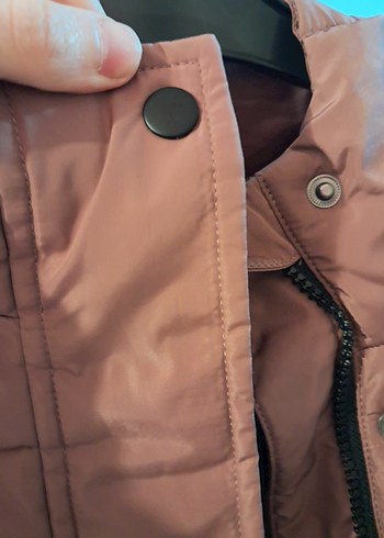 Düğmeli Uzun Kahverengi Kadın Kışlık Mont - Görsel 3