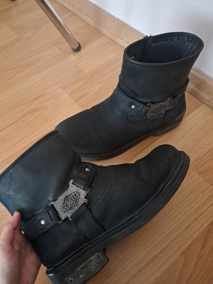 Siyah Deri Tokalı Biker Bot - Görsel 5