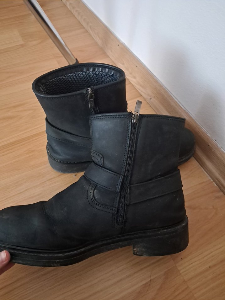 Siyah Deri Tokalı Biker Bot - Görsel 3