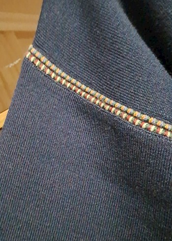 Lacivert V Yaka Erkek Örgü Yün Kazak - Görsel 3