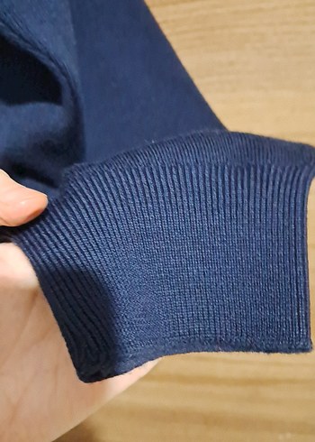 Lacivert V Yaka Erkek Örgü Yün Kazak - Görsel 7