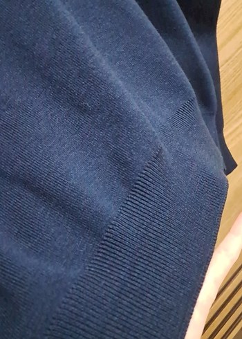 Lacivert V Yaka Erkek Örgü Yün Kazak - Görsel 5