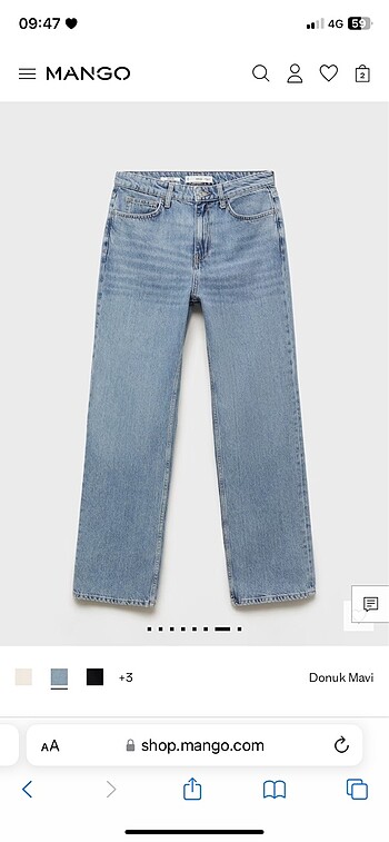 32 Beden mavi Renk Mango jean