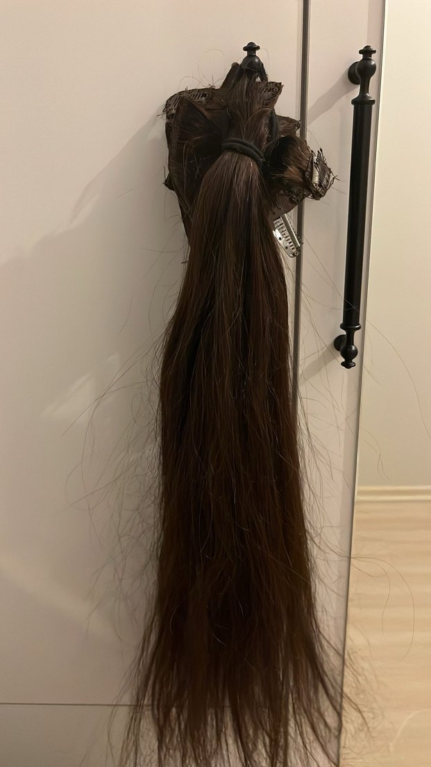 Koyu Sentetik çıtçıtlı saç - Görsel 2