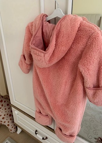 Peluş Detaylı Pembe Bebek Tulum - Görsel 2