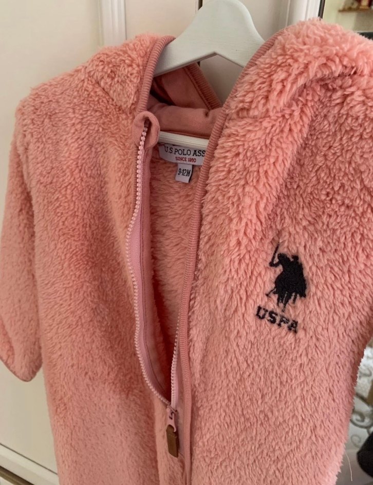 Peluş Detaylı Pembe Bebek Tulum - Görsel 3