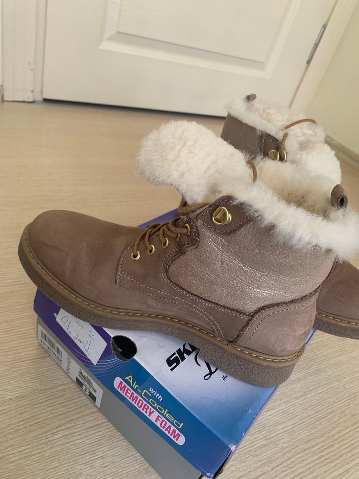 Bej Süet Kadın Dolgu Topuklu Bot - Görsel 3