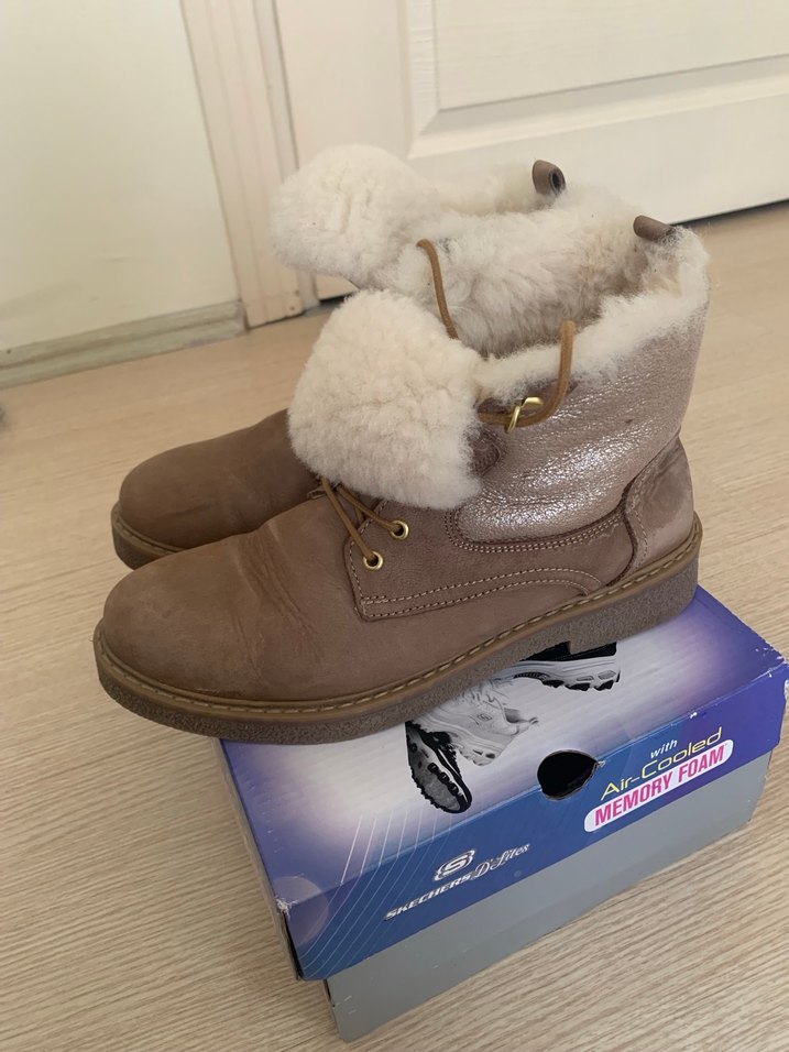 Bej Süet Kadın Dolgu Topuklu Bot - Görsel 4