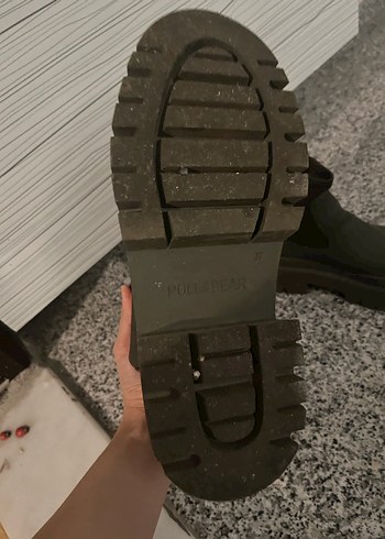 Yeşil Kadın Platform Topuklu Lastik Bot - Görsel 3