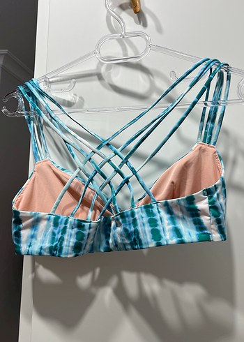 Turkuaz Çapraz Detaylı Bohem Bikini Üstü - Görsel 3