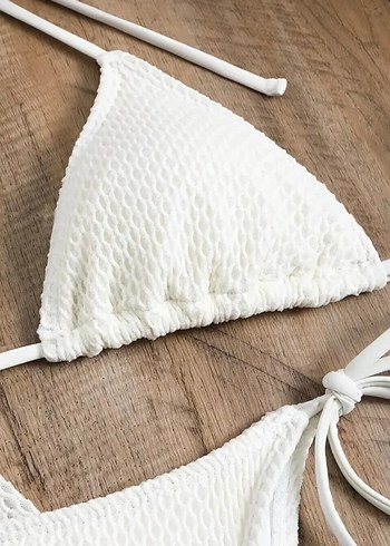 Diğer Beyaz Dantel Detaylı Bohem Bikini Takımı