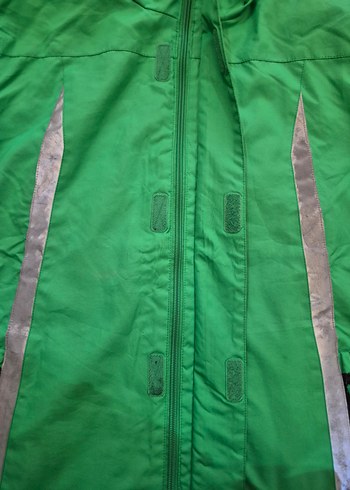 Yeşil Kapüşonlu Fermuarlı Erkek Çocuk montu - Görsel 2