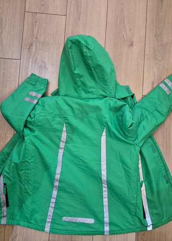 Yeşil Kapüşonlu Fermuarlı Erkek Çocuk montu - Görsel 3