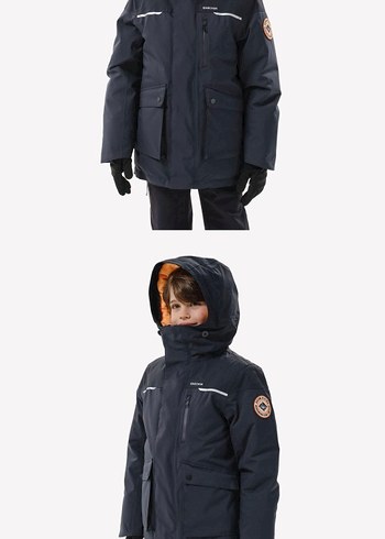 lacivert Erkek Çocuk Kürklü Kapüşonlu Mont - Görsel 10