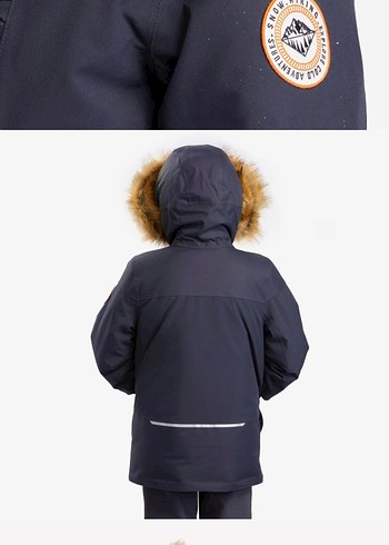 lacivert Erkek Çocuk Kürklü Kapüşonlu Mont - Görsel 11