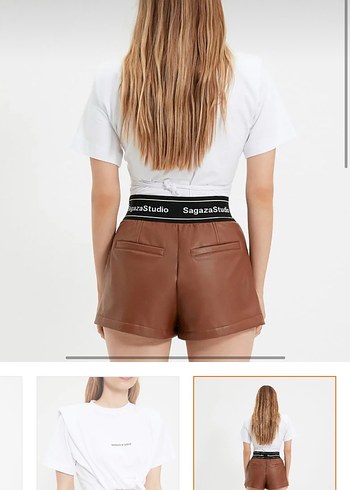 Sagaza deri şort - Görsel 4
