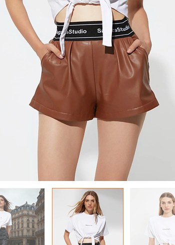 Sagaza deri şort - Görsel 2