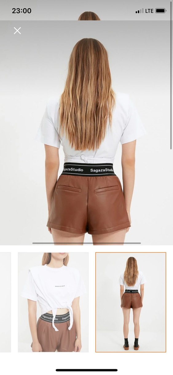 Sagaza deri şort - Görsel 4