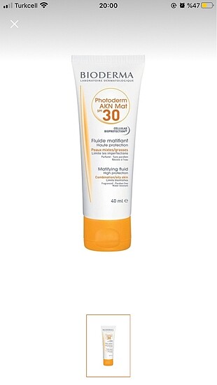 Photoderm Akn Mat 40 ml Spf 30 Güneş Koruma Kremi