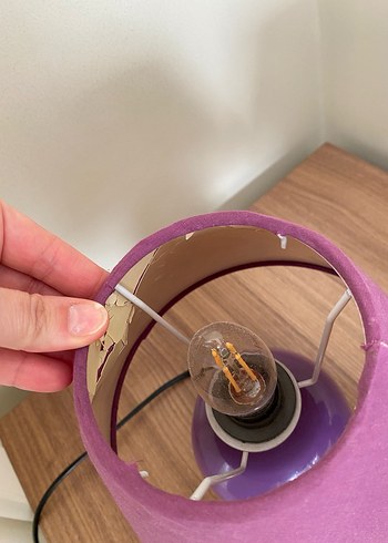 Mor Renkli Masa Lambası Seti - Görsel 3