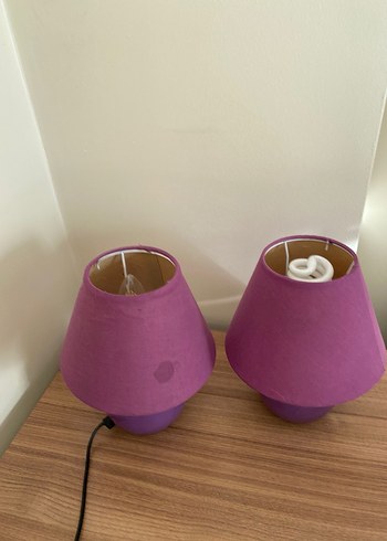 Mor Renkli Masa Lambası Seti - Görsel 6