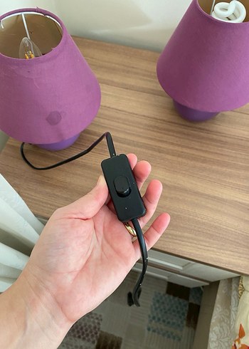 Mor Renkli Masa Lambası Seti - Görsel 2