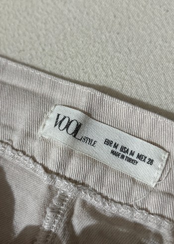 m Beden ten rengi Renk Bej Keten Mini Şortlu Etek