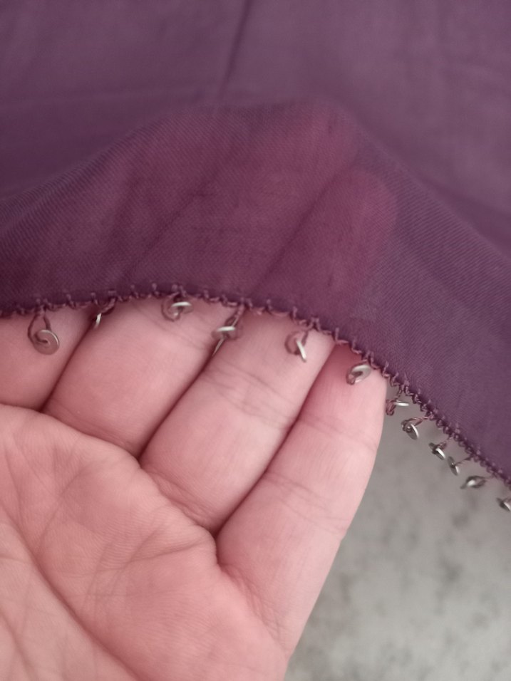 Mürdüm Düz Desen Tülbent Başörtü Yemeni - Görsel 2