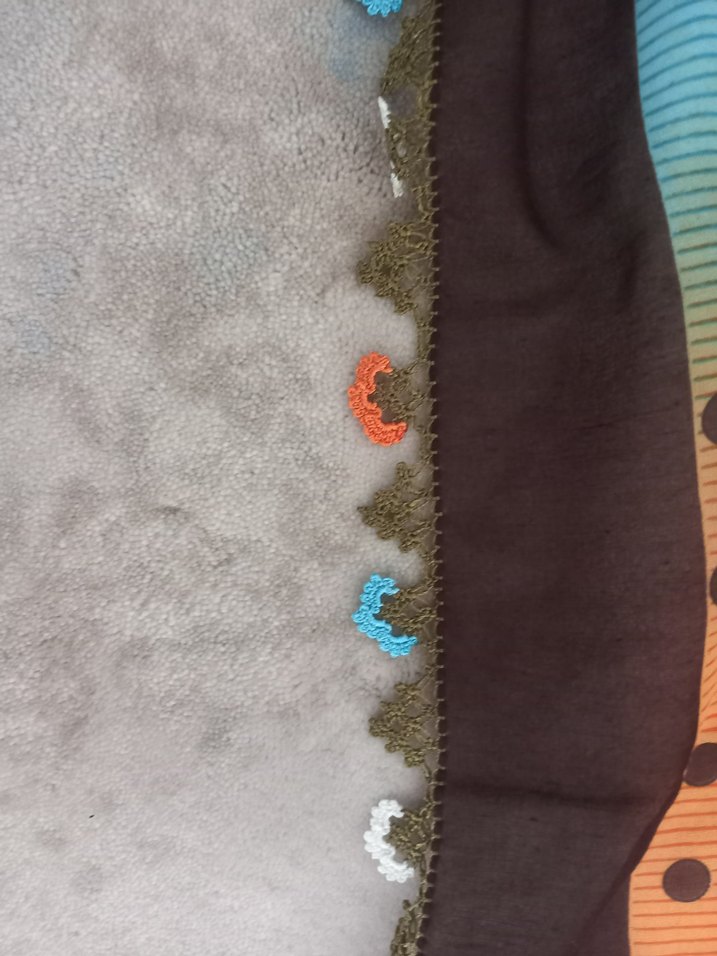 oyalı Renkli Bohem Kadın tülbent yemeni başörtü - Görsel 3