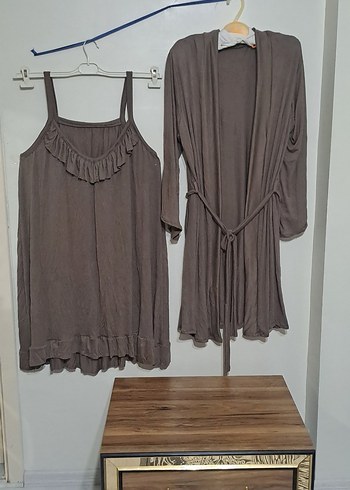 Bej Bohem Salaş Kadın Pijama Takımı