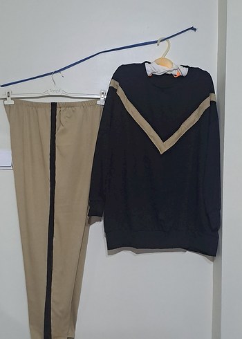Kadın Siyah Uzun Kollu Street Wear Eşofman Takımı