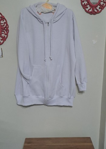 52 Beden Kadın Gri Kapüşonlu Uzun Kollu Sweatshirt